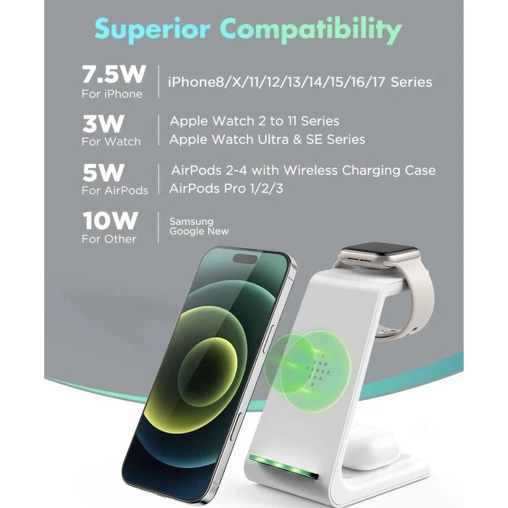 3-in-1 Wireless Charging Station – Fast, Sleek & All-in-One Solution